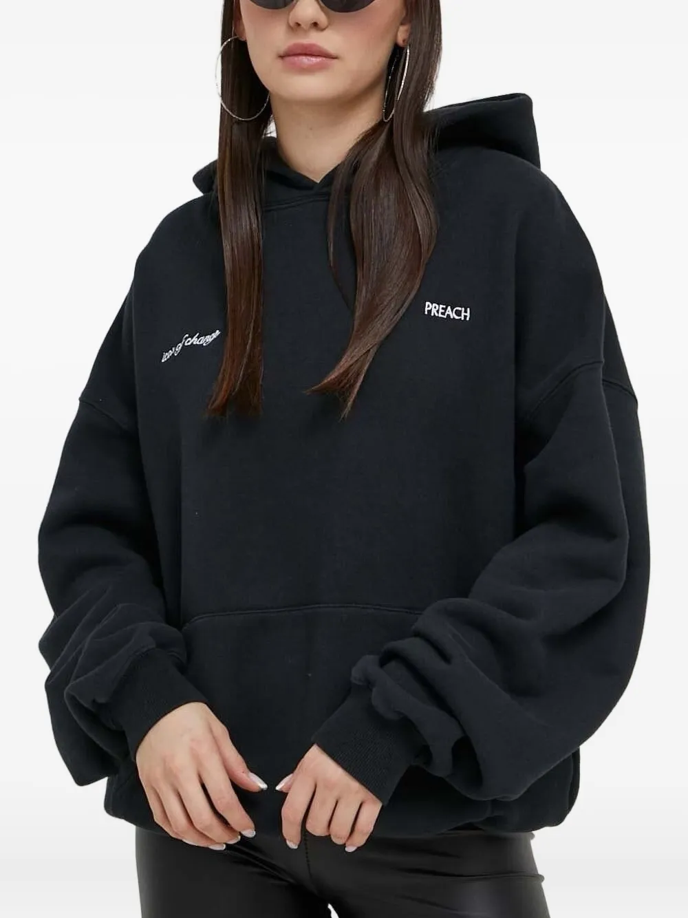 Preach Lettering-print Logo Hoodie In Black