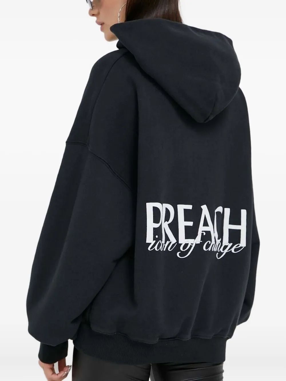 Lettering-Print Logo Hoodie