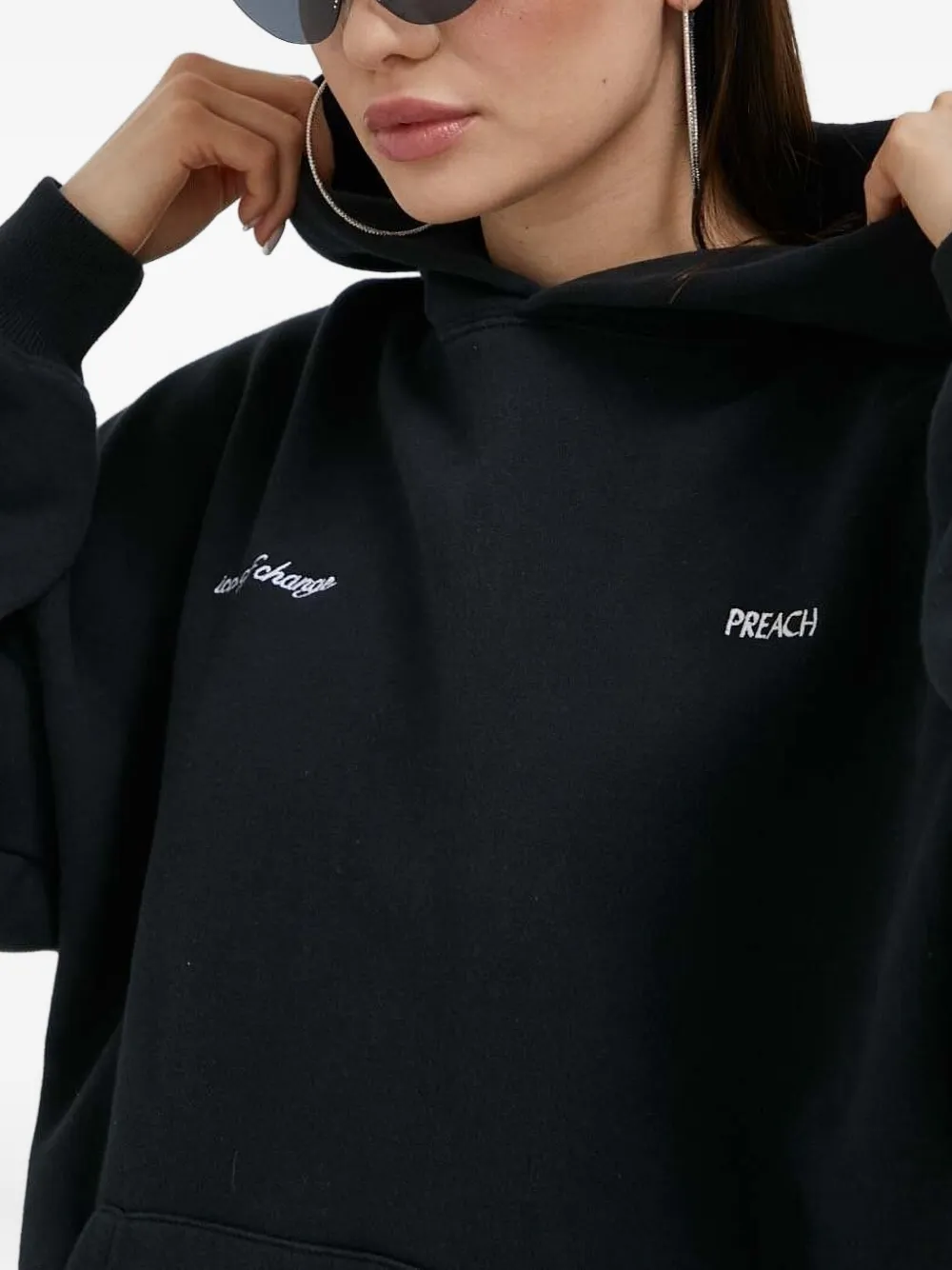 Lettering-Print Logo Hoodie
