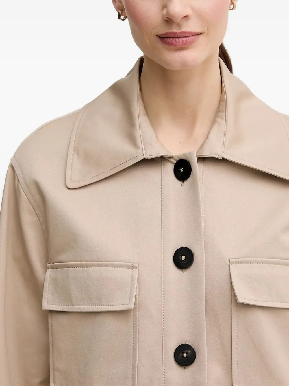Pedro Del Hierro Button-fastening Flap-pocket Jacket In Neutral
