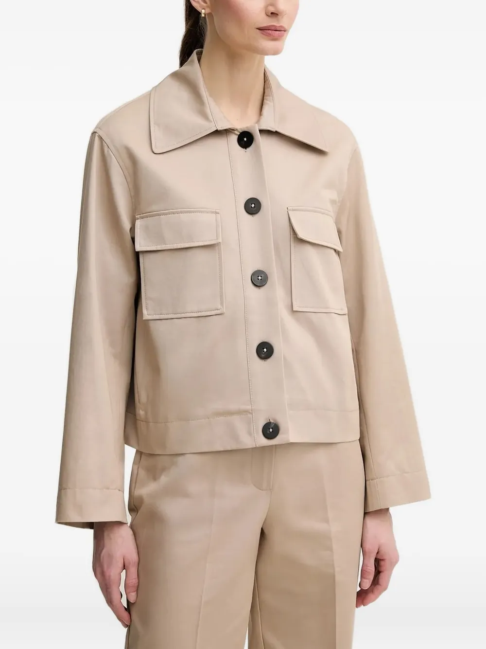 Pedro Del Hierro Button-fastening Flap-pocket Jacket In Neutral