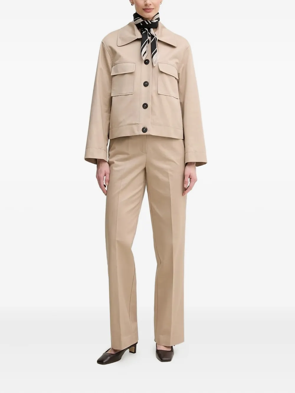 Pedro Del Hierro Button-fastening Flap-pocket Jacket In Neutral