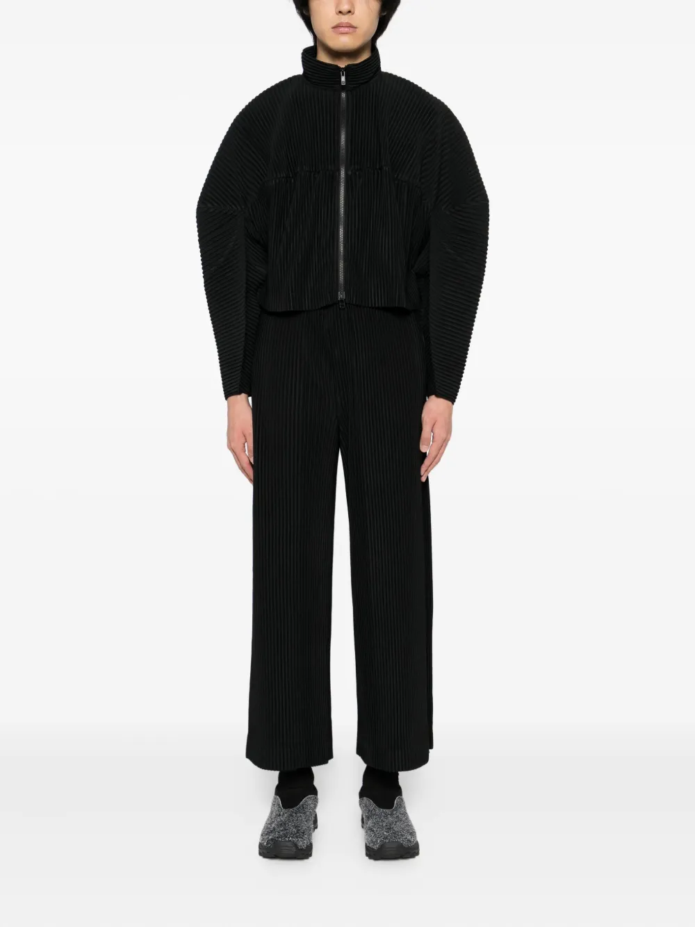 Homme Plissé Issey Miyake Kinetic Sculpture geplooid jack Zwart