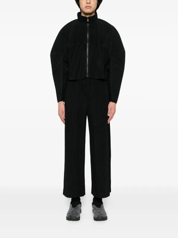 Homme Plissé Issey Miyake Kinetic Sculpture Pleated Jacket | Black