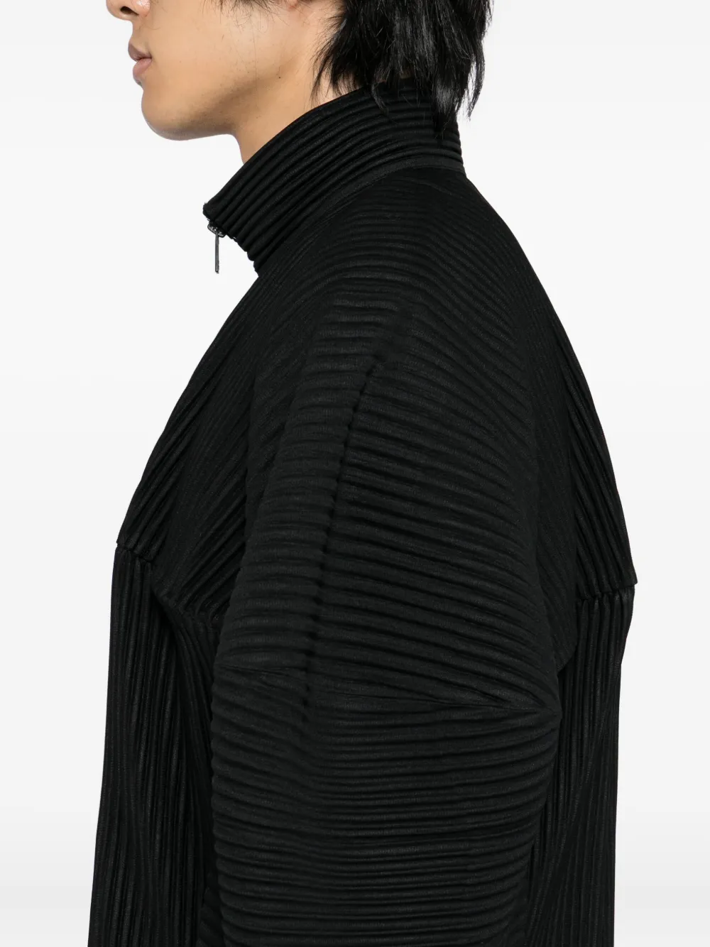 Homme Plissé Issey Miyake Kinetic Sculpture geplooid jack Zwart