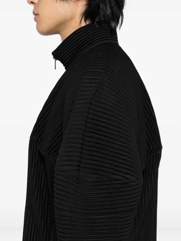 Homme Plissé Issey Miyake Kinetic Sculpture Pleated Jacket | Black