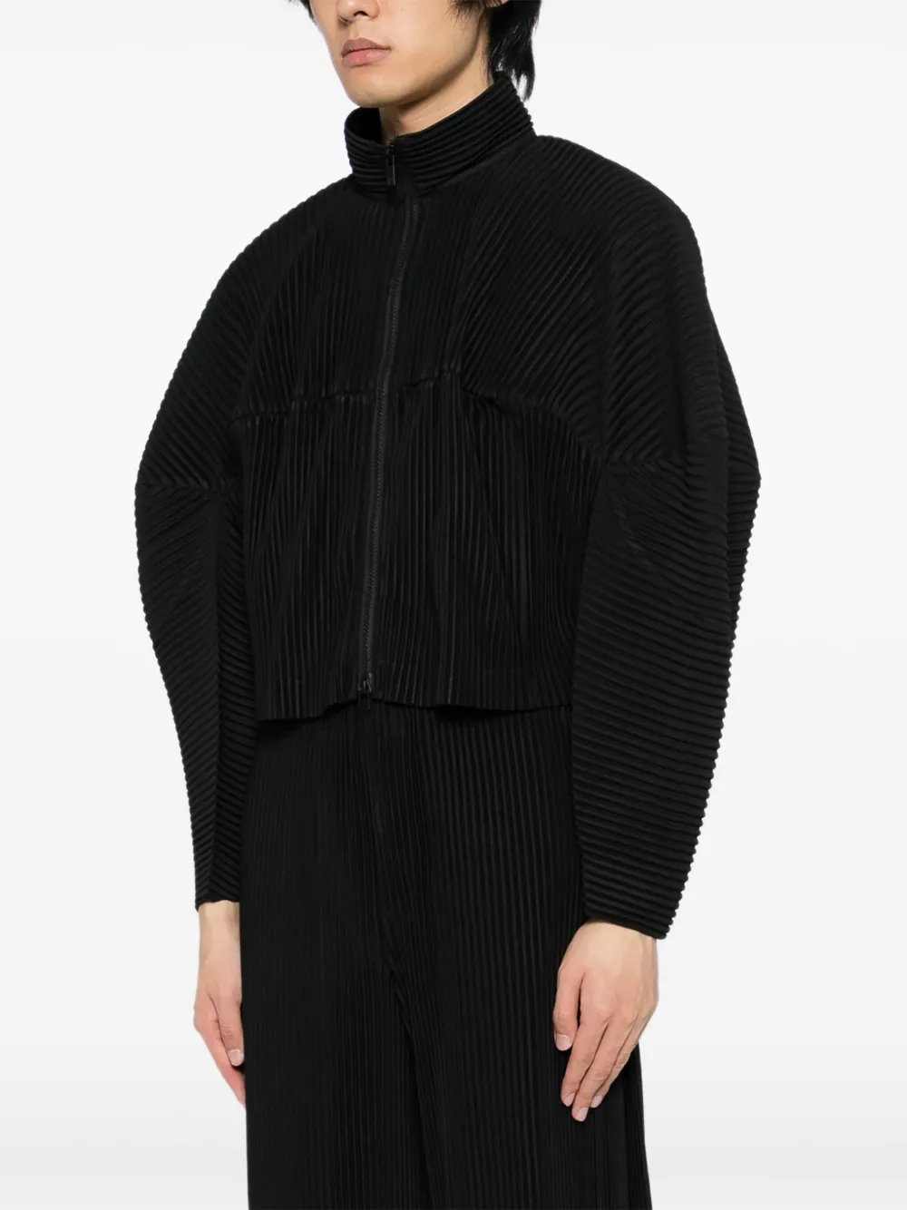 Homme Plissé Issey Miyake Kinetic Sculpture geplooid jack Zwart