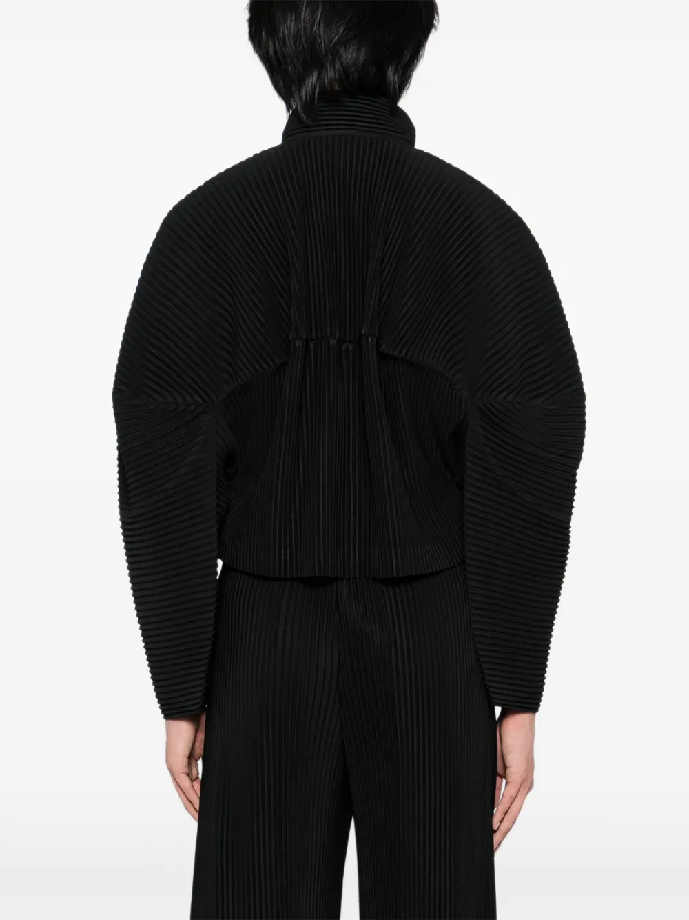 Homme Plissé Issey Miyake Kinetic Sculpture geplooid jack Zwart
