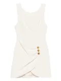 Elisabetta Franchi button-embellished mini dress - Neutrals