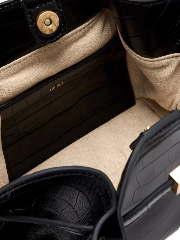 JW Pei Hana croc-effect Mini Tote Bag | Black | FARFETCH