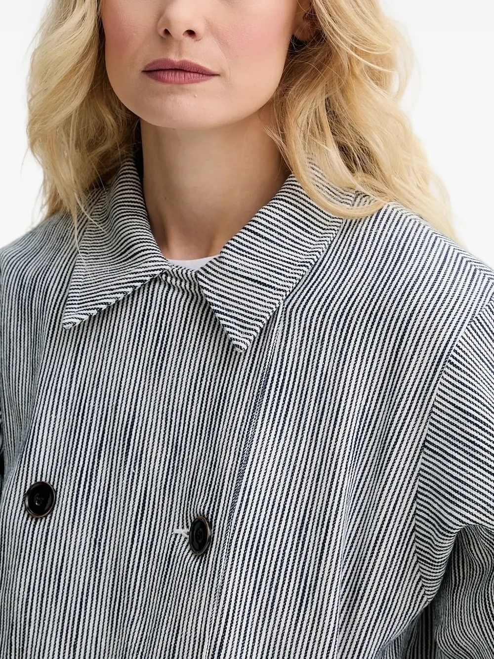 Sessun Striped Oversized Jacket In Gray
