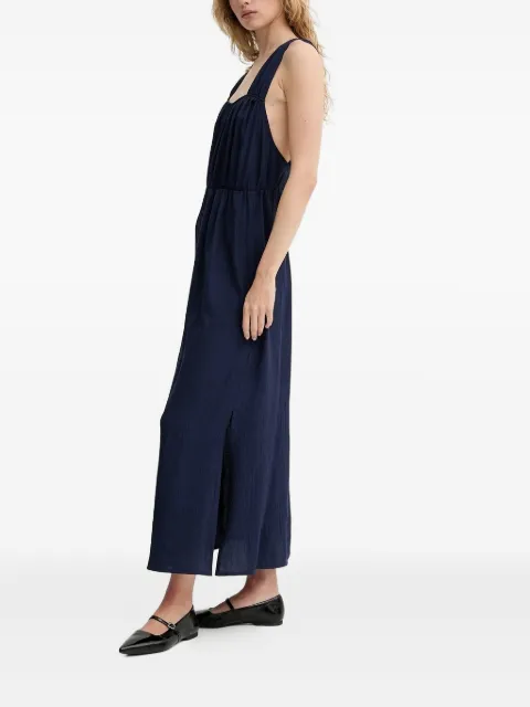 Sessùn Helene cross-back gold-detail maxi dress