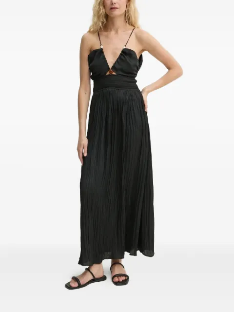 Sessùn pleated V-neck midi dress
