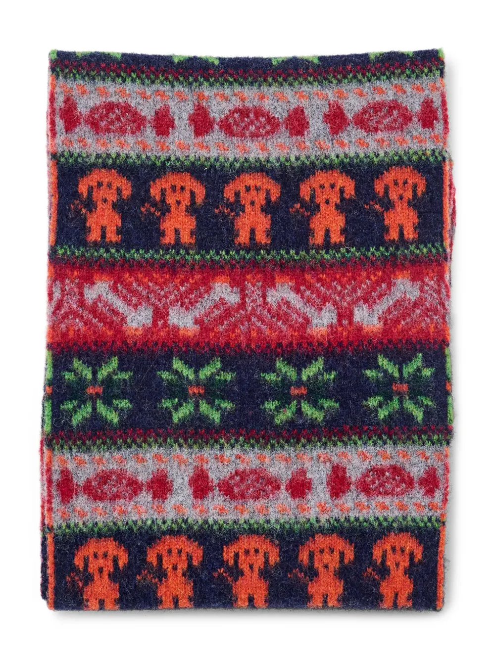 dog-fairisle lambswool scarf