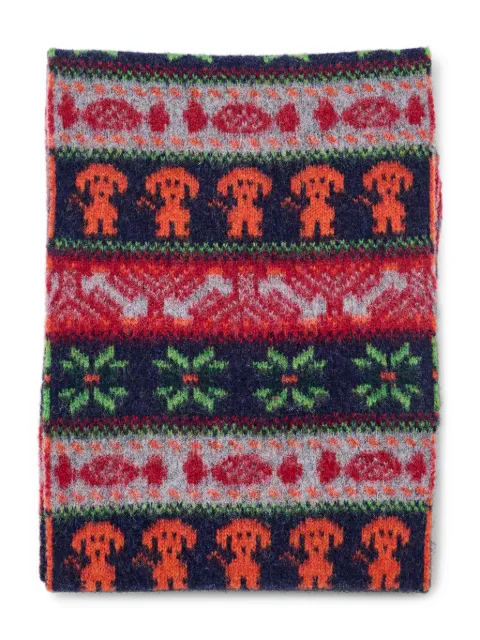 Howlin' dog-fairisle lambswool scarf