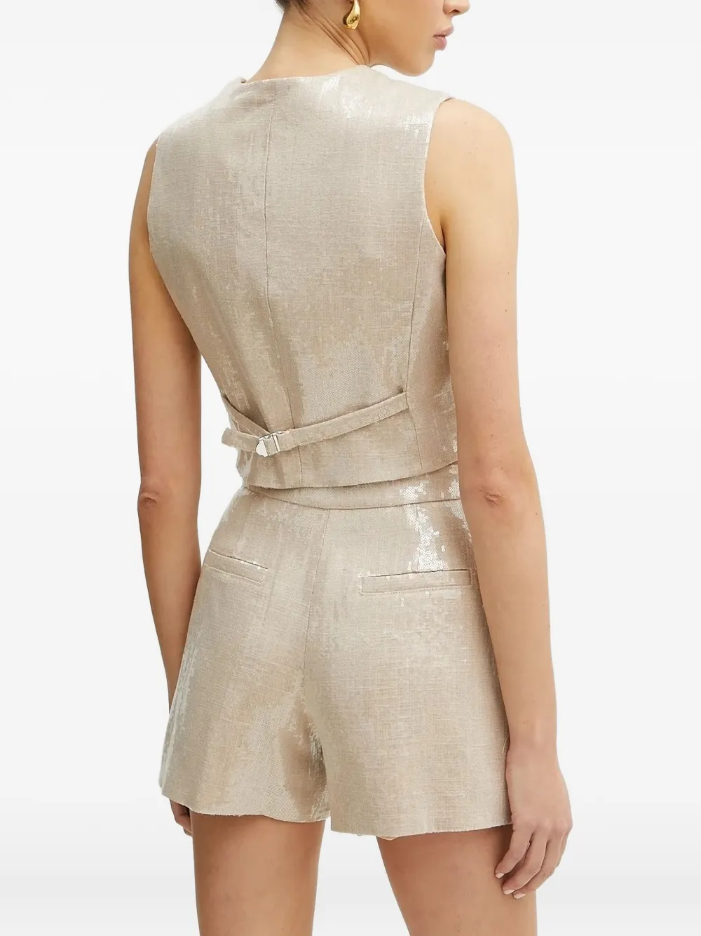 Silvian Heach Sequin-embellished Vest In Neutral