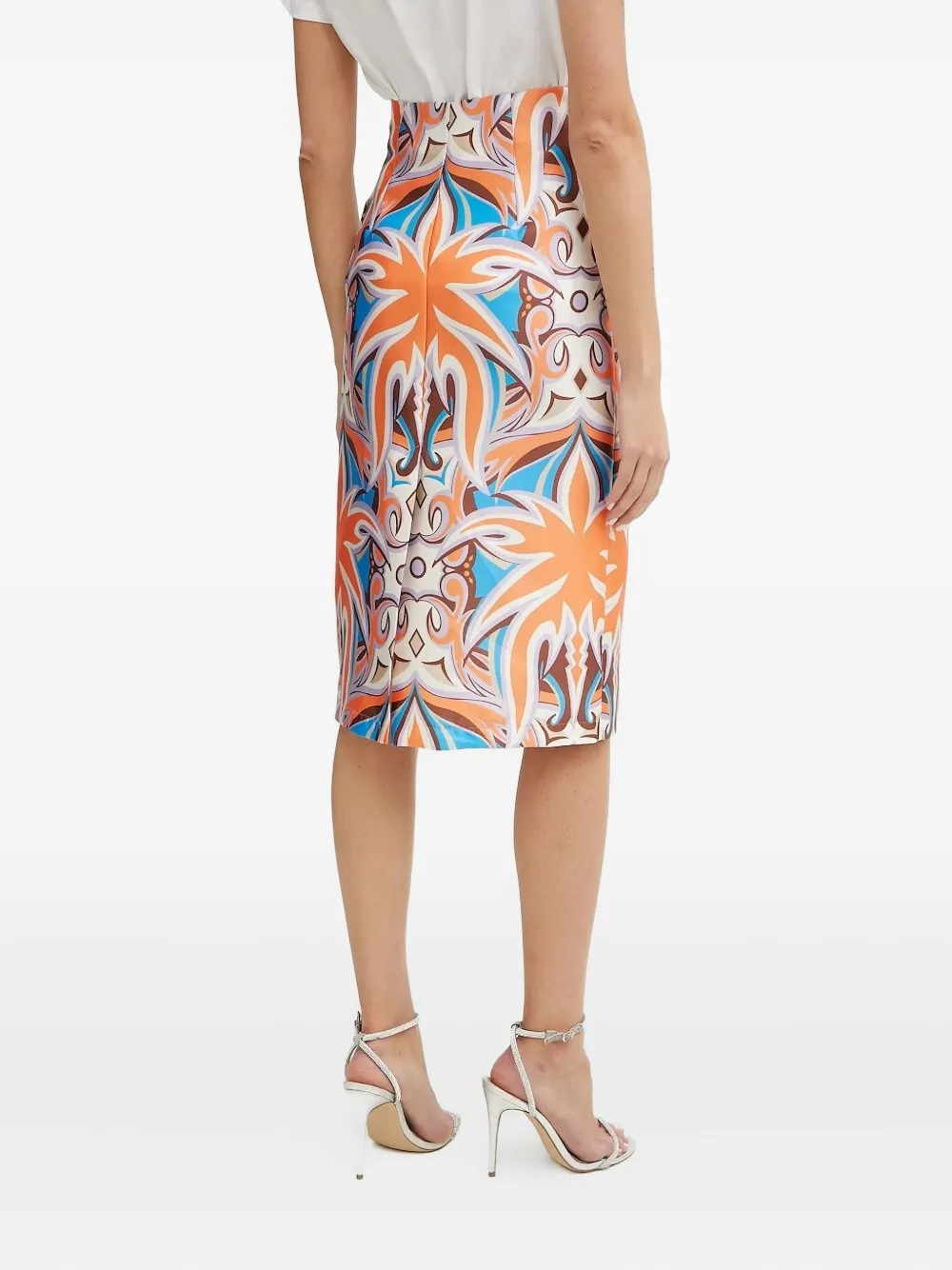 Silvian Heach Midi-rok met abstracte print - Oranje