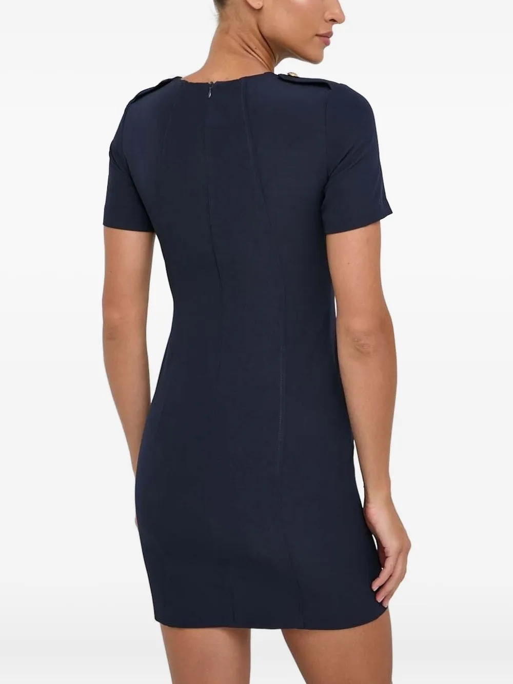 Silvian Heach button-detailed short-sleeve dress - Blauw