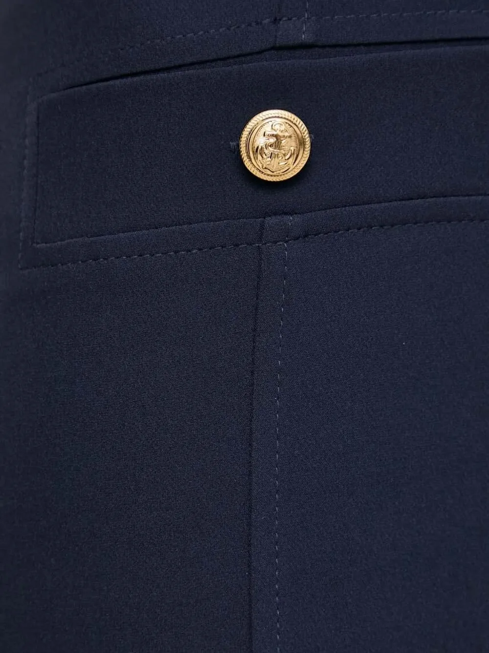Silvian Heach Button-detailed Short-sleeve Dress In Blue