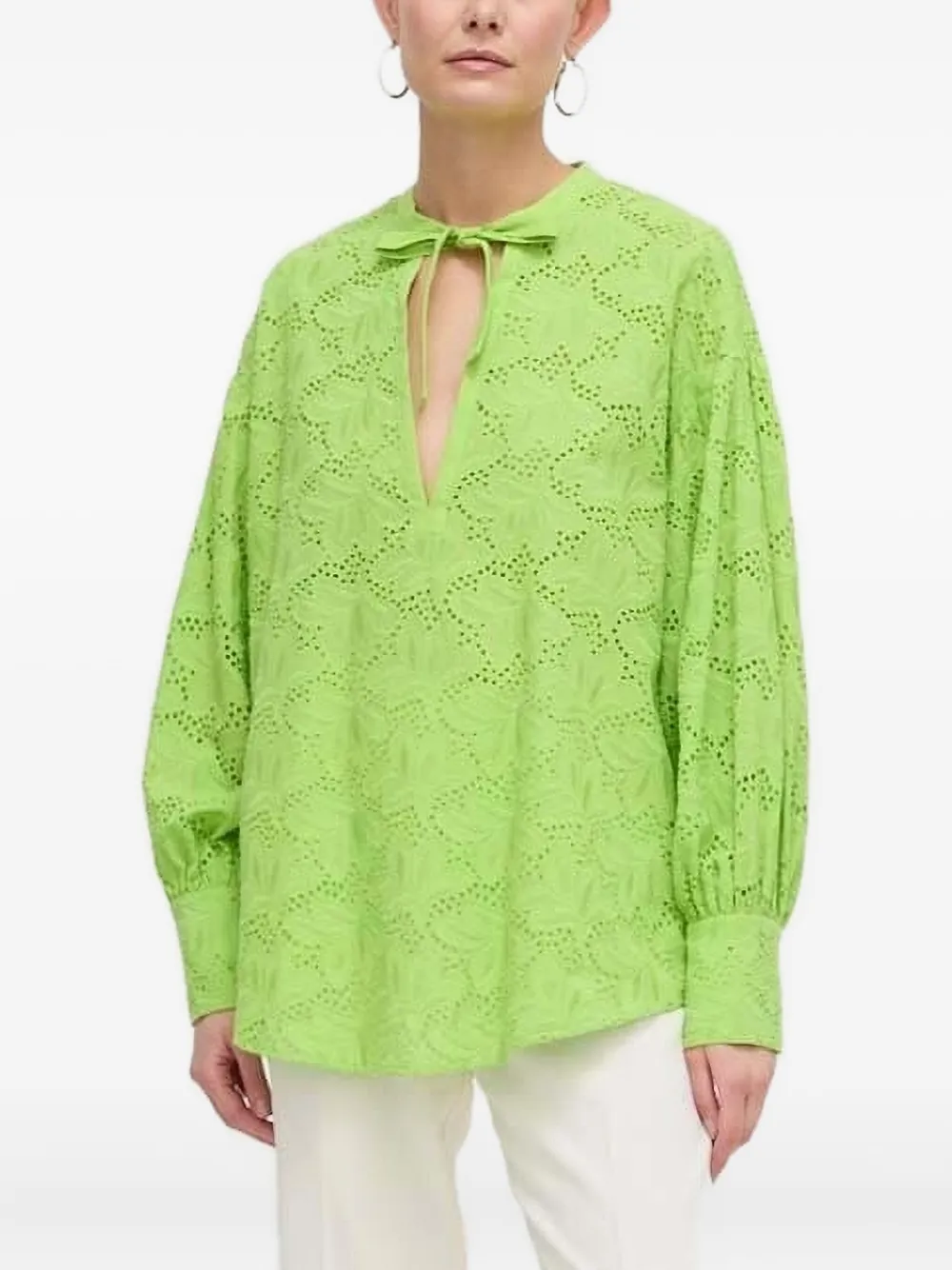 Silvian Heach Broderie anglaise shirt Groen