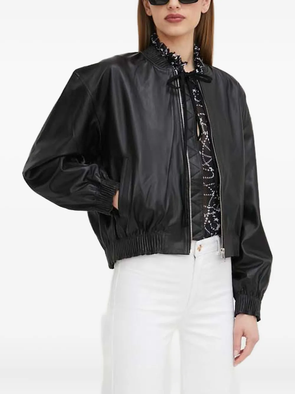 Silvian Heach Colonia Star-print Blouse In Black