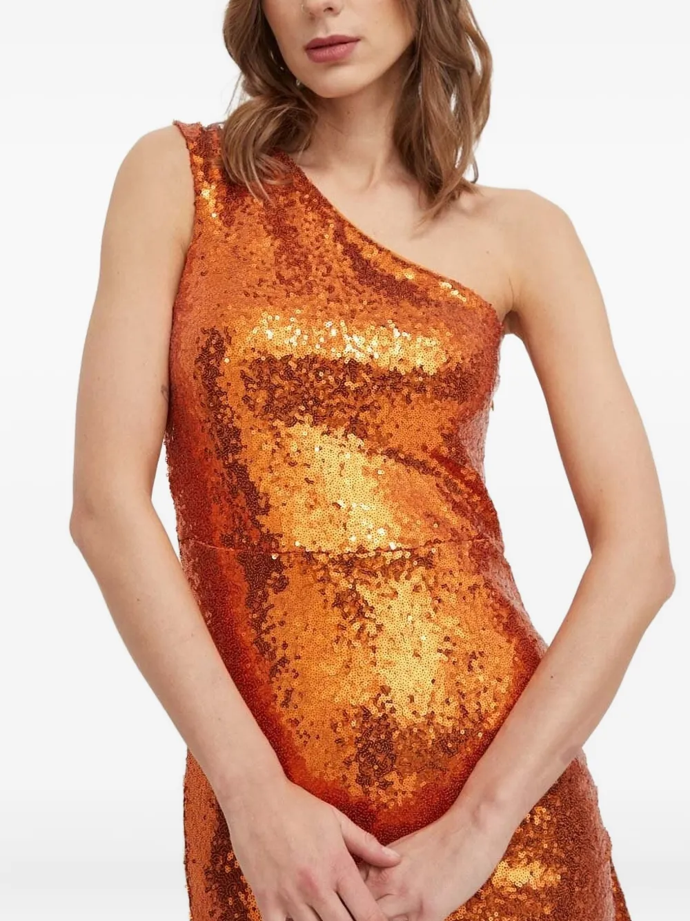 Silvian Heach Asymmetrische jurk met pailletten Oranje