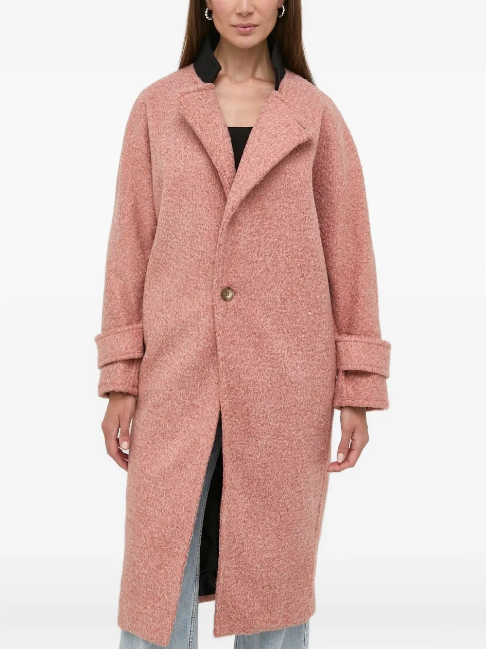 Silvian Heach Buttoned Coat In Pink