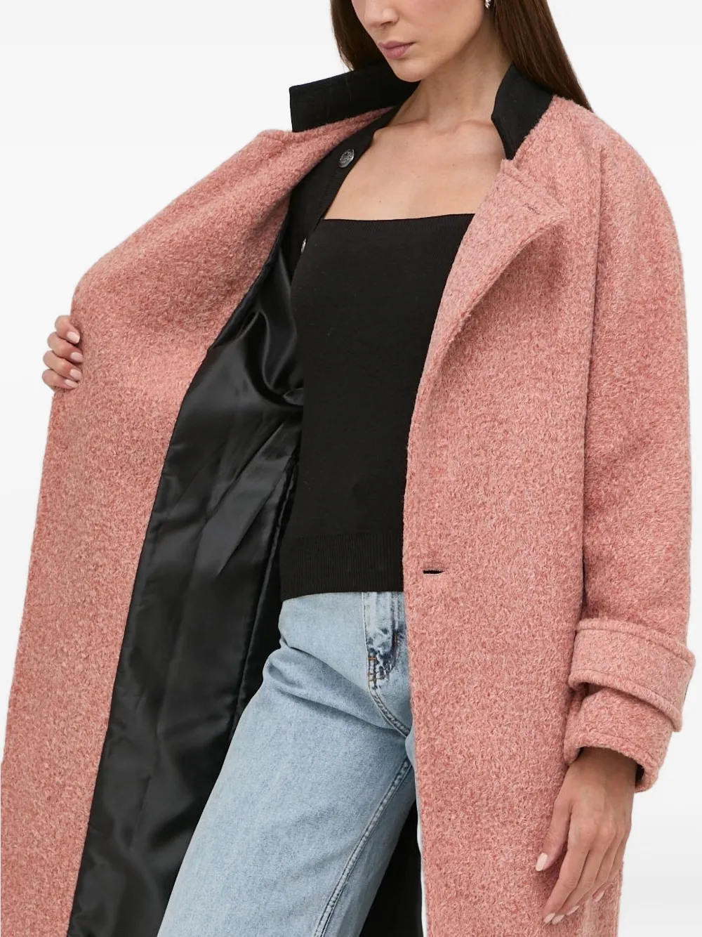 Silvian Heach Buttoned Coat In Pink