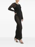 Silvian Heach button-front mesh maxi dress - Black