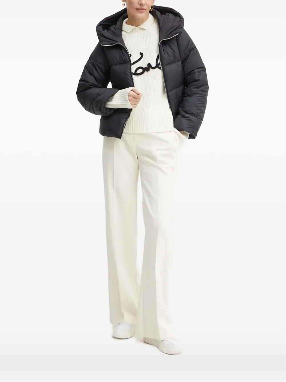 Silvian Heach Hooded Puffer Jacket In Black