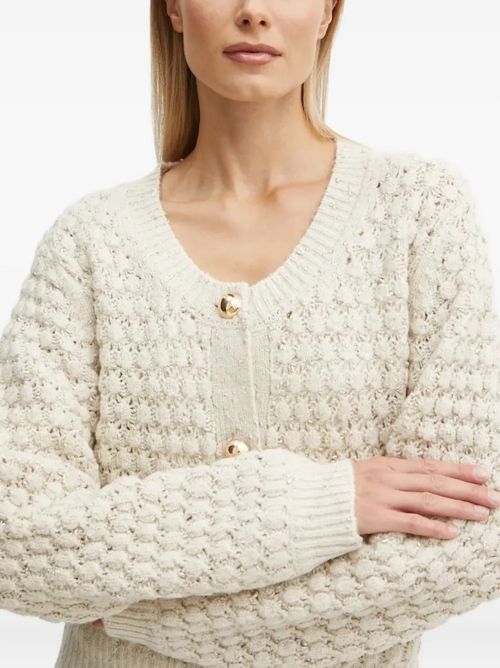 Silvian Heach Button-down vest met textuur Beige
