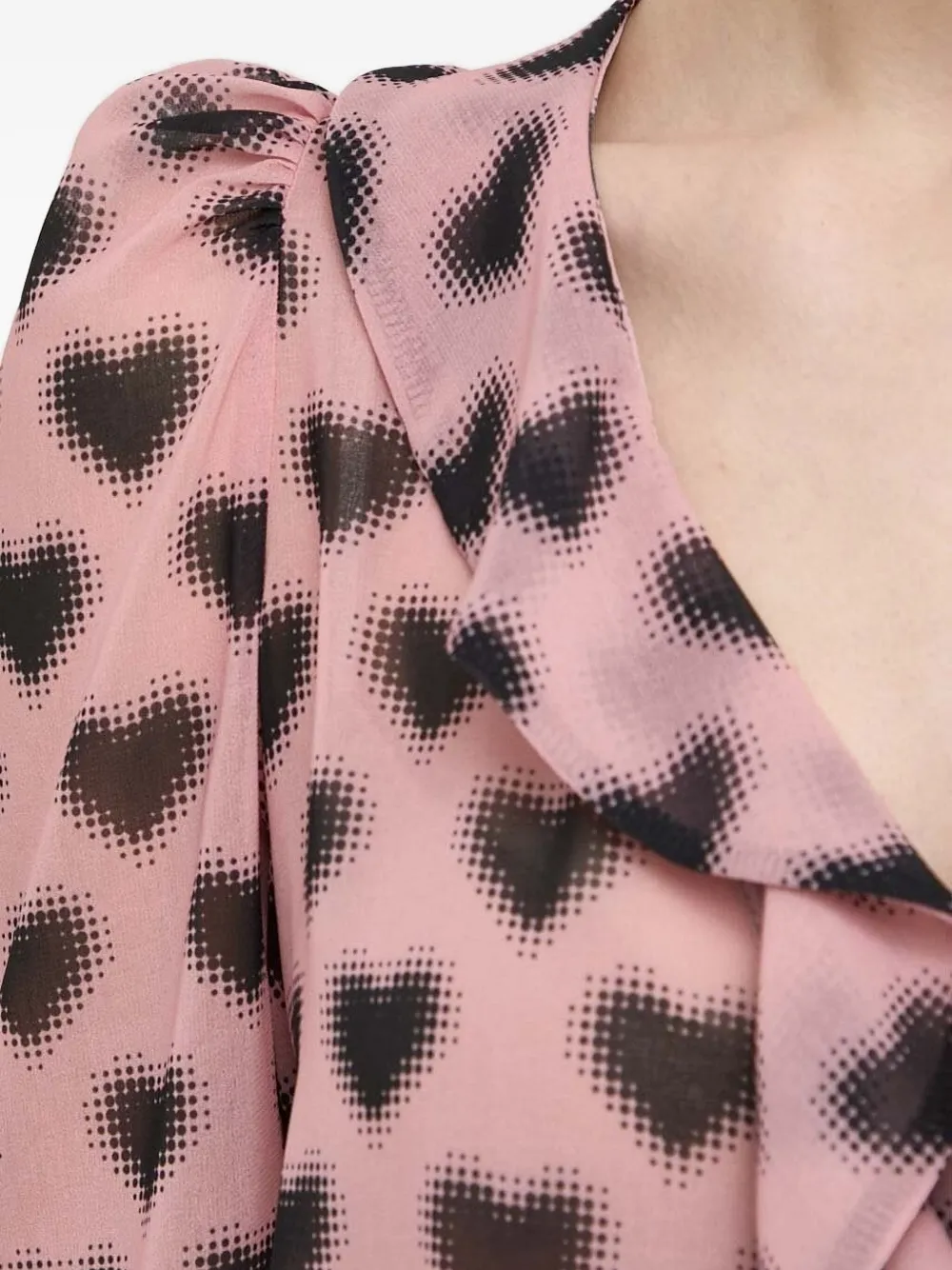 Silvian Heach Blouse met ruches en hartprint Roze