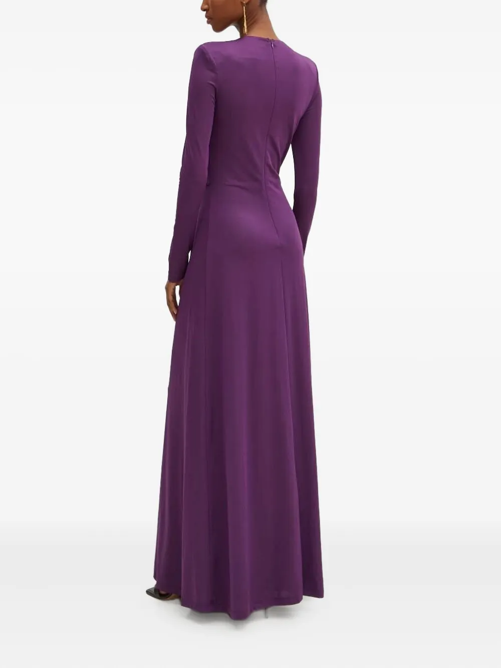 Silvian Heach Draped Long-sleeve Dress In Purple