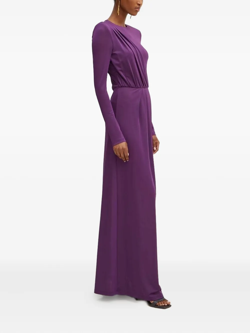 Silvian Heach Draped Long-sleeve Dress In Purple