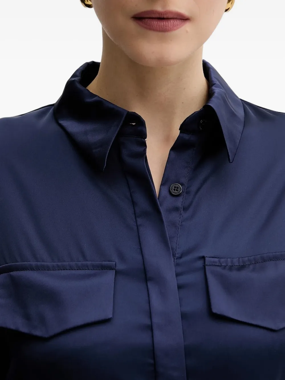 Silvian Heach Blousejurk met geplooide zak Blauw