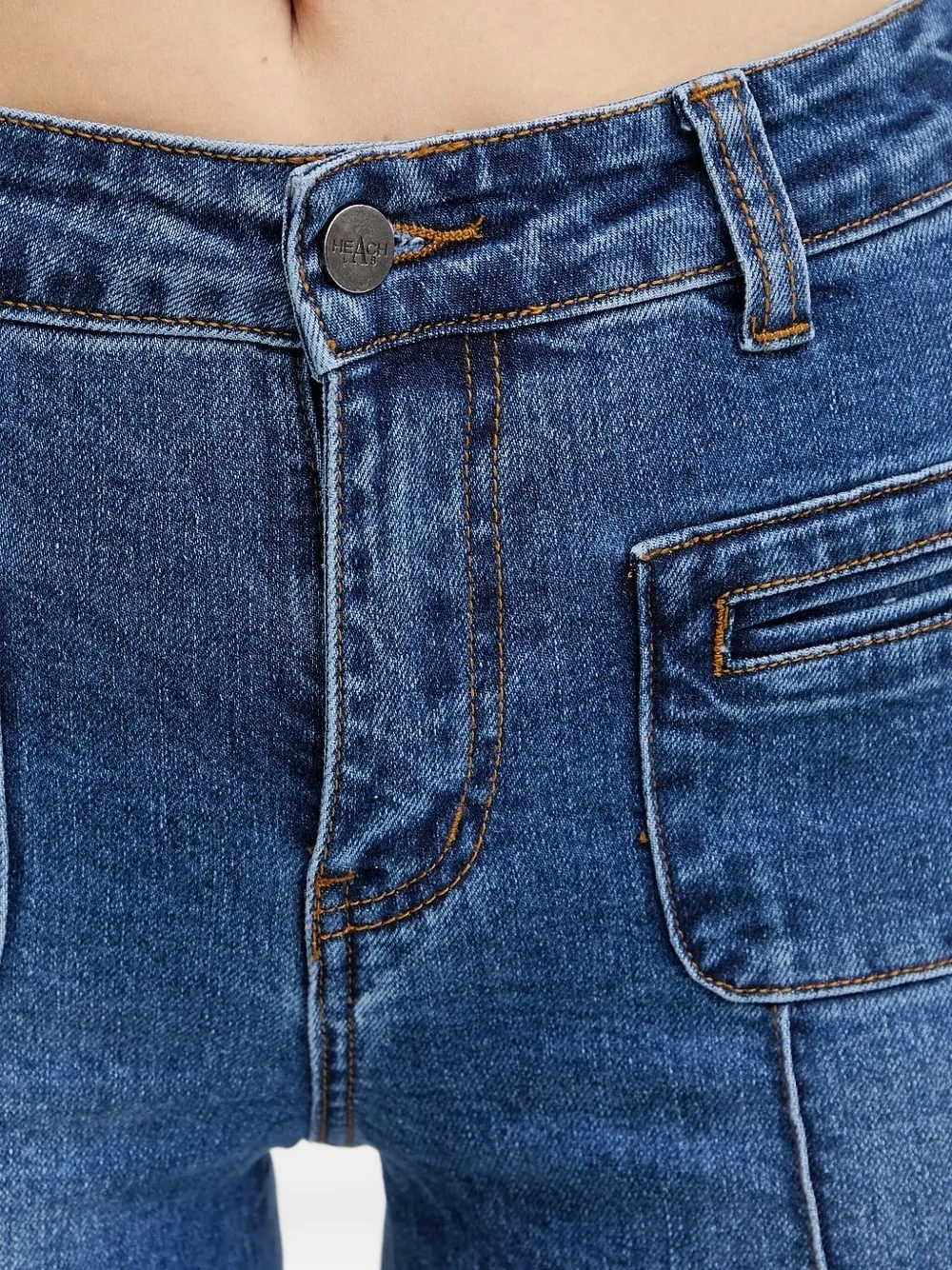 Silvian Heach Pocket-detail Flare Jeans In Blue