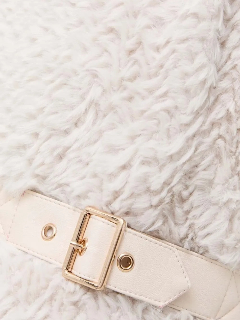 Silvian Heach Fleece jack met ceintuur Wit