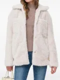 Silvian Heach teddy-fleece belted jacket - White