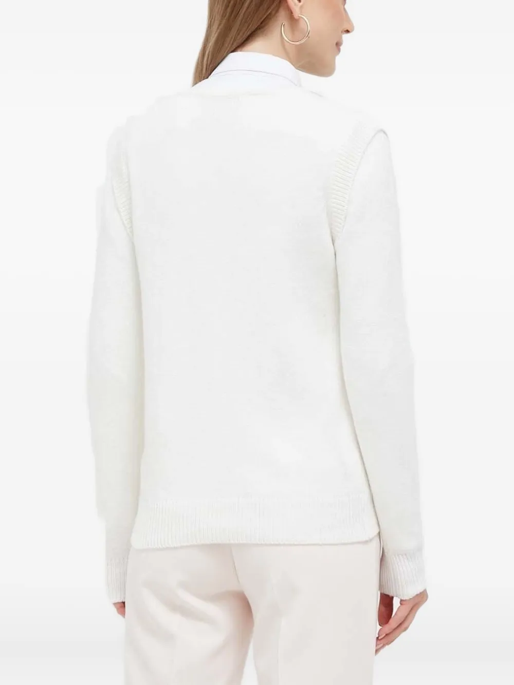 Silvian Heach Trui met ronde hals en ketting afwerking Wit