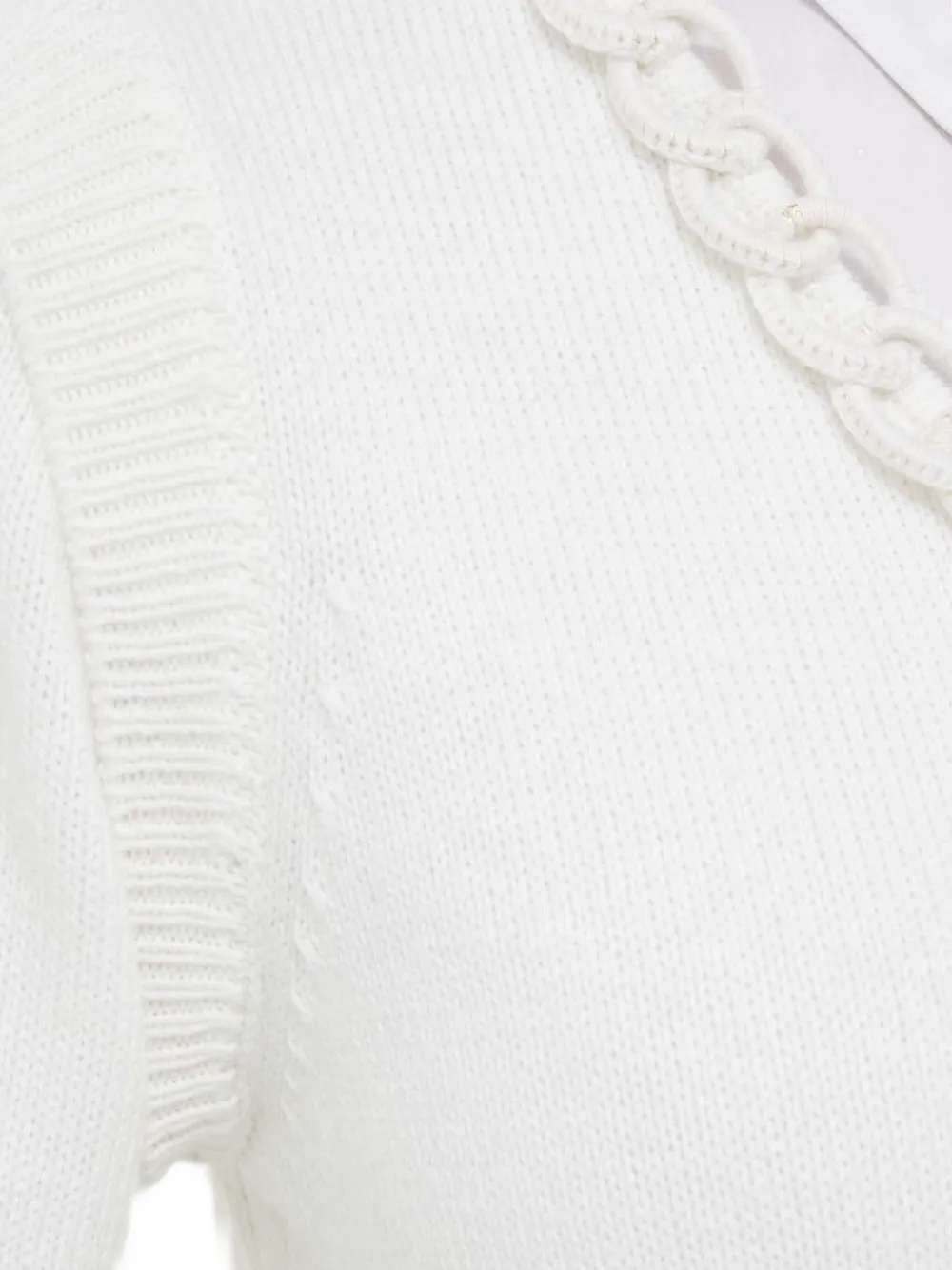 Silvian Heach Trui met ronde hals en ketting afwerking Wit