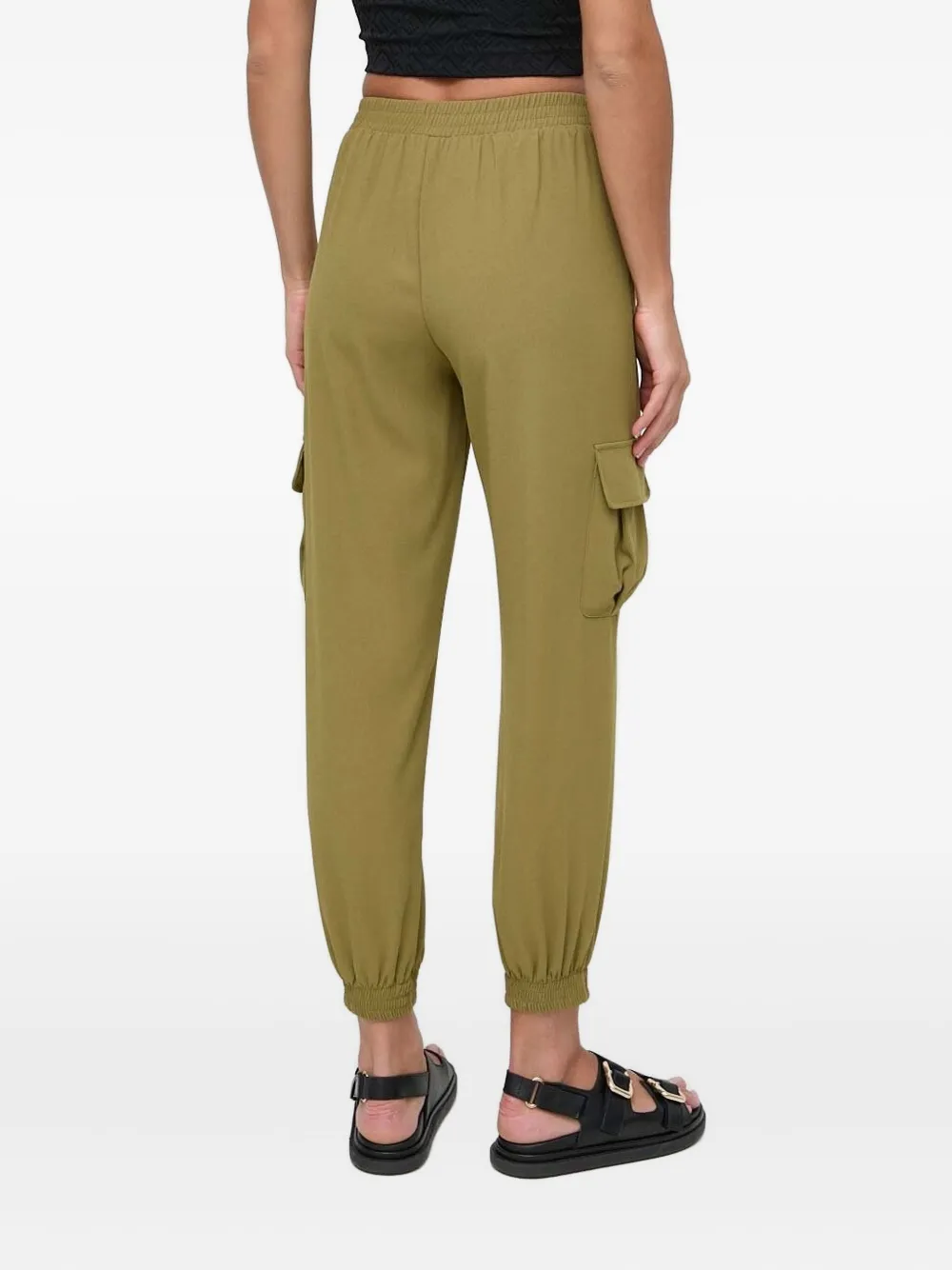 Silvian Heach Pocket-cuffed Trousers In Green