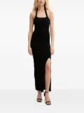 Silvian Heach halter-neck ribbed knit midi dress - Black