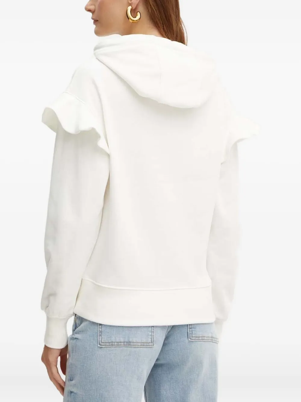 Silvian Heach Hoodie verfraaid met ruches - Wit