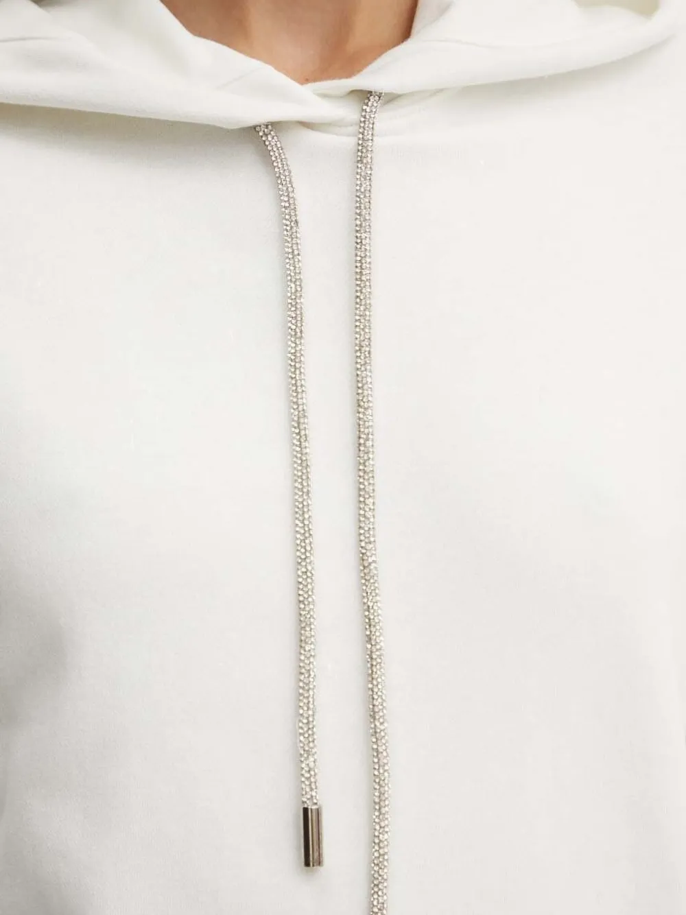 Silvian Heach Hoodie verfraaid met ruches Wit