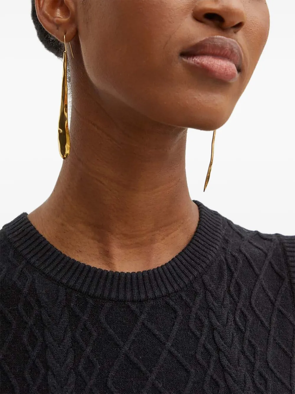 Silvian Heach Cable-knit Sleeveless Mini Dress In Black