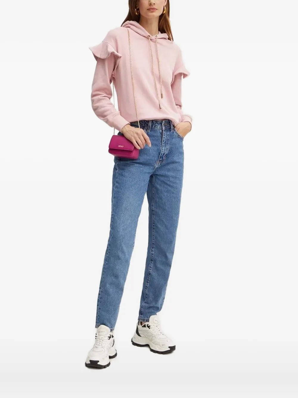 Silvian Heach Hoodie mit Rüschendetail - Rosa