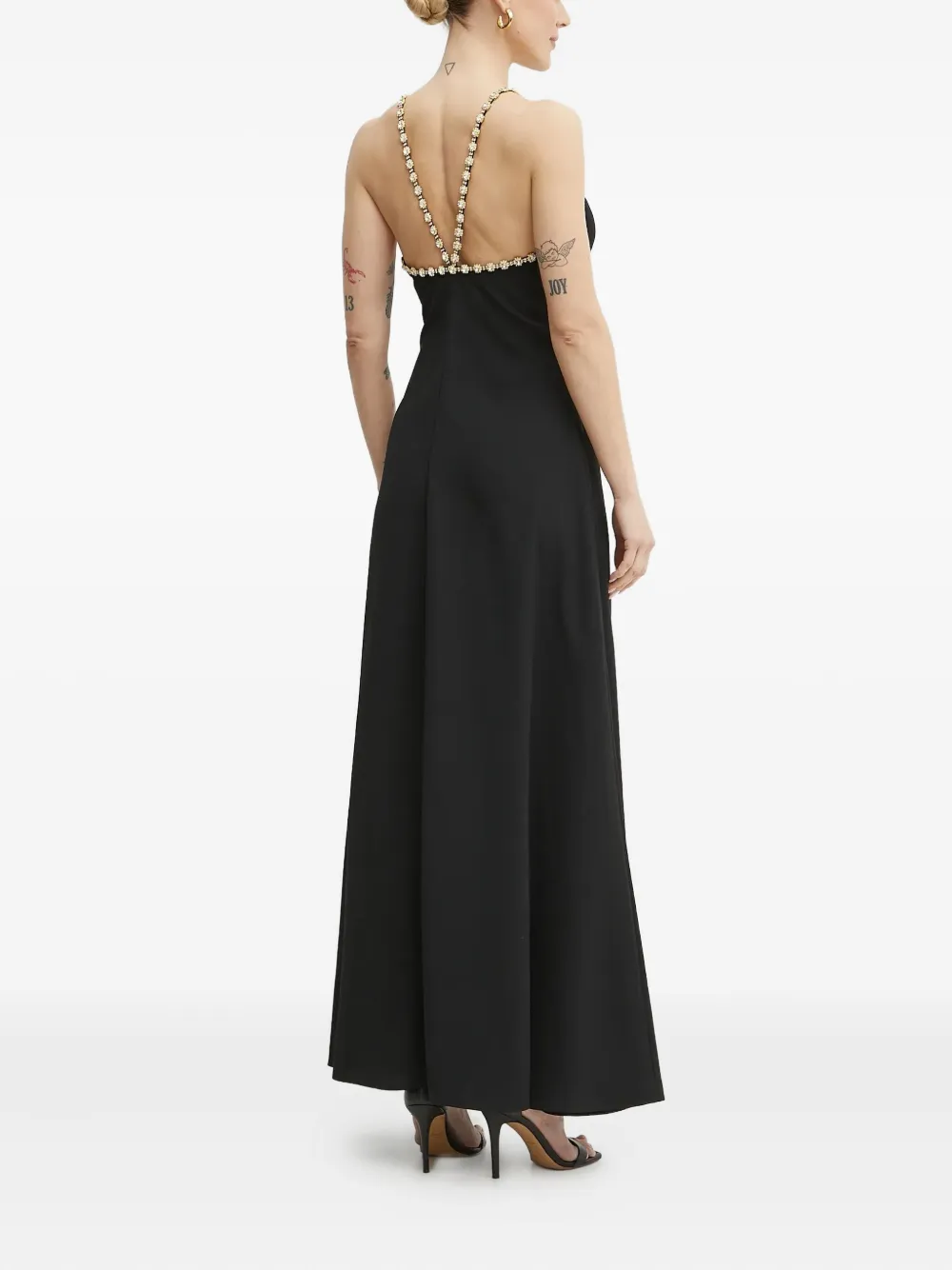 Silvian Heach strap-embellished maxi dress - Zwart