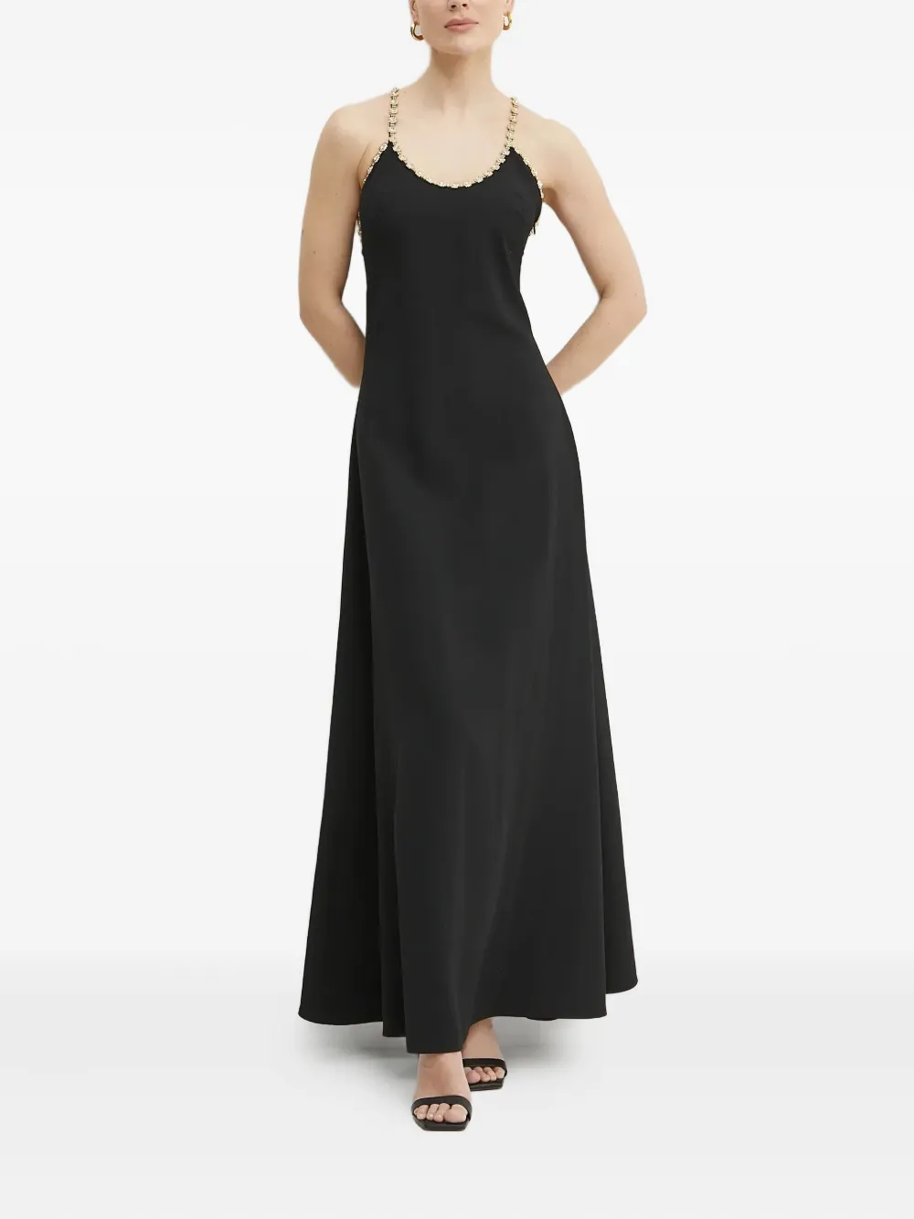 Silvian Heach Strap-embellished Maxi Dress In Black