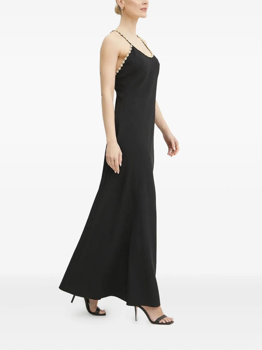 Silvian Heach Strap-embellished Maxi Dress In Black