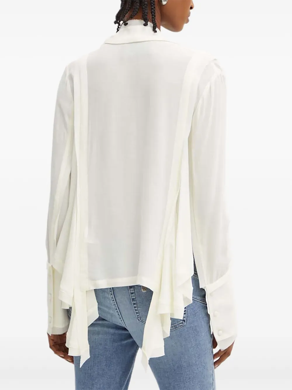 Silvian Heach ruffled draped top - Beige